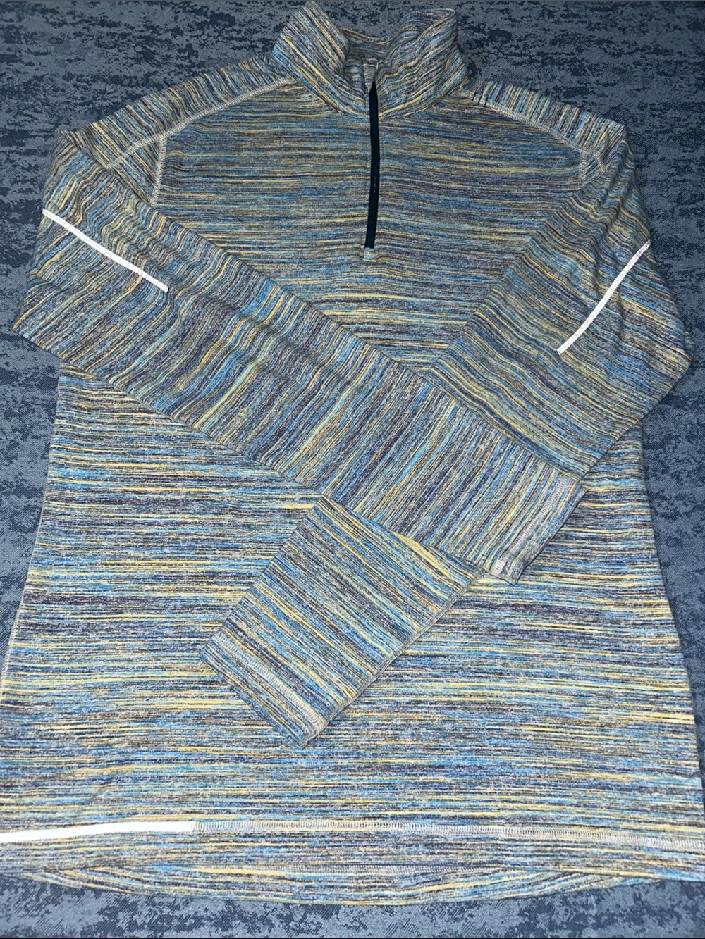 lululemon athletica Multicolor Heathered Blue Quarter-Zip Long Sleeve Shirt